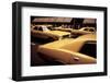 1970s America, Yellow Taxi Cabs on 5th Avenue Near 48th Street. Manhattan, New York City, 1972-null-Framed Photo