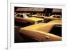 1970s America, Yellow Taxi Cabs on 5th Avenue Near 48th Street. Manhattan, New York City, 1972-null-Framed Photo