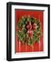 1970s CHRISTMAS DOOR WREATH STILL LIFE-Panoramic Images-Framed Photographic Print