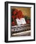 1970s PIANO CAROLS FLOWERS POINSETTIA-Panoramic Images-Framed Photographic Print