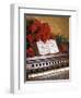 1970s PIANO CAROLS FLOWERS POINSETTIA-Panoramic Images-Framed Photographic Print