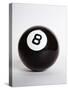 1970s Pool Billiard Ball Eight Ball-null-Stretched Canvas