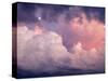 1970s SUNSET DRAMATIC CUMULUS CLOUDS & MOON-Panoramic Images-Stretched Canvas