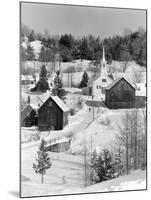 1970s Winter Scenic of Waits River Junction Vermont-null-Mounted Photographic Print