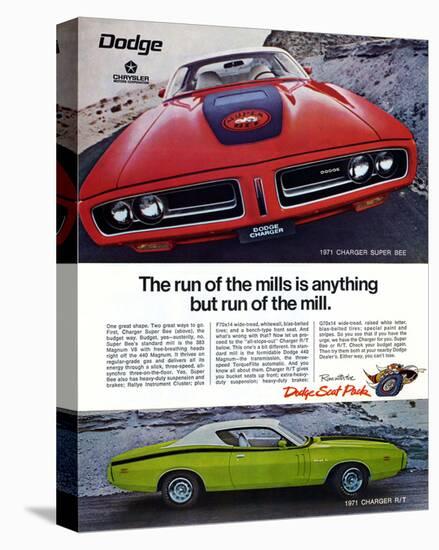 1971 Dogde Charger Super Bee-null-Stretched Canvas