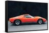 1971 Lamborghini Miura P400 S Watercolor-NaxArt-Framed Stretched Canvas