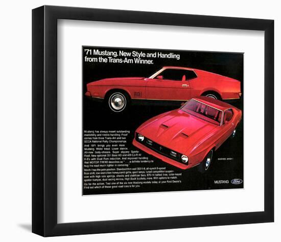 1971 Mustang - Trans-Am Winner-null-Framed Art Print