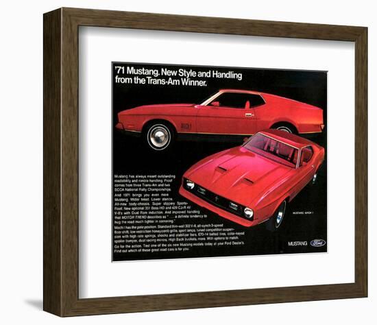 1971 Mustang - Trans-Am Winner-null-Framed Art Print