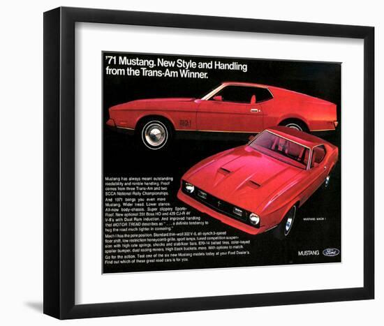 1971 Mustang - Trans-Am Winner-null-Framed Art Print