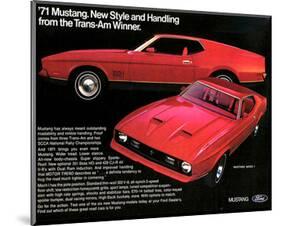 1971 Mustang - Trans-Am Winner-null-Mounted Art Print