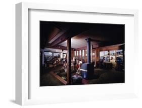 1971: People Attending a Party in the Sunken Living Room of a Floating Home, Sausalito, California-Michael Rougier-Framed Photographic Print