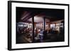 1971: People Attending a Party in the Sunken Living Room of a Floating Home, Sausalito, California-Michael Rougier-Framed Photographic Print