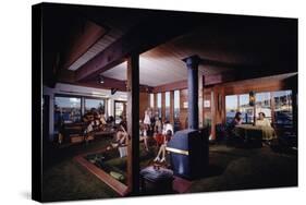 1971: People Attending a Party in the Sunken Living Room of a Floating Home, Sausalito, California-Michael Rougier-Stretched Canvas