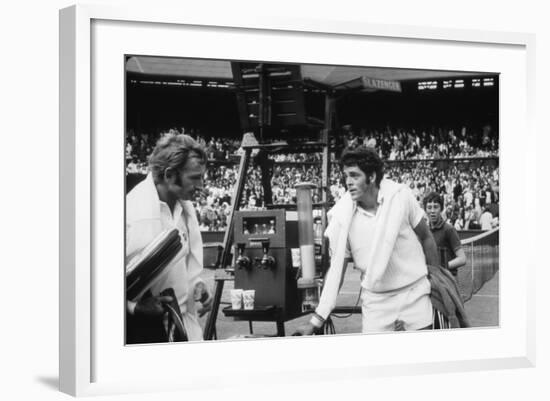 1971 Wimbledon: Australia's Rod Laver (L) and U.S.A Tom Gorman on Centre Court after their Match-Alfred Eisenstaedt-Framed Photographic Print