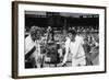 1971 Wimbledon: Australia's Rod Laver (L) and U.S.A Tom Gorman on Centre Court after their Match-Alfred Eisenstaedt-Framed Photographic Print