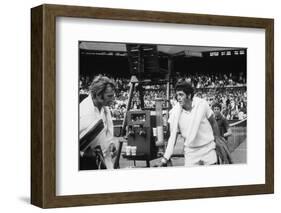 1971 Wimbledon: Australia's Rod Laver (L) and U.S.A Tom Gorman on Centre Court after their Match-Alfred Eisenstaedt-Framed Photographic Print