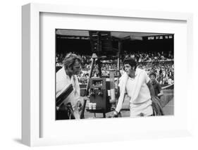 1971 Wimbledon: Australia's Rod Laver (L) and U.S.A Tom Gorman on Centre Court after their Match-Alfred Eisenstaedt-Framed Photographic Print