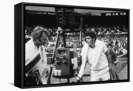 1971 Wimbledon: Australia's Rod Laver (L) and U.S.A Tom Gorman on Centre Court after their Match-Alfred Eisenstaedt-Framed Stretched Canvas