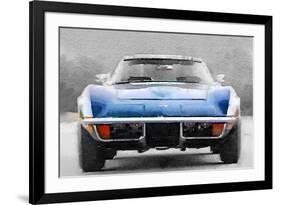 1972 Corvette Front End Watercolor-NaxArt-Framed Premium Giclee Print