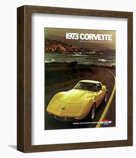 1973 Corvette - to See the Usa-null-Framed Art Print