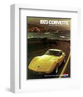 1973 Corvette - to See the Usa-null-Framed Art Print