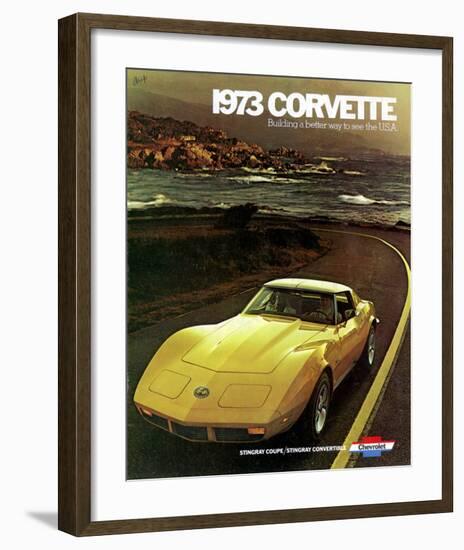 1973 Corvette - to See the Usa-null-Framed Art Print