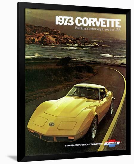 1973 Corvette - to See the Usa-null-Framed Art Print