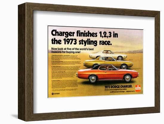 1973 Dodge Charger Rallye-null-Framed Art Print
