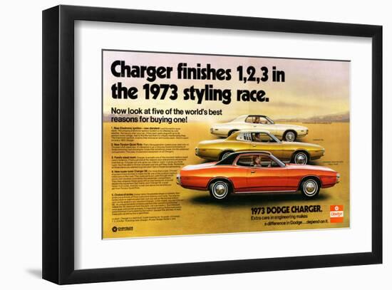 1973 Dodge Charger Rallye-null-Framed Art Print