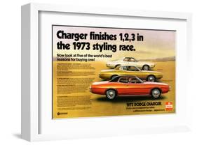 1973 Dodge Charger Rallye-null-Framed Art Print