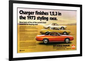 1973 Dodge Charger Rallye-null-Framed Art Print