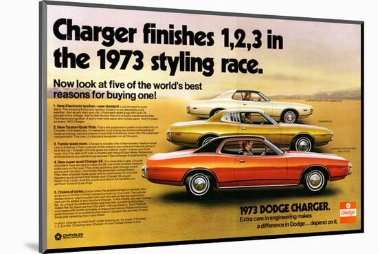 1973 Dodge Charger Stylingrace-null-Mounted Art Print