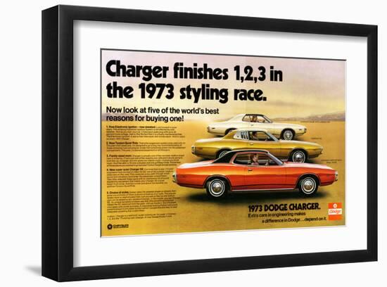 1973 Dodge Charger Stylingrace-null-Framed Art Print