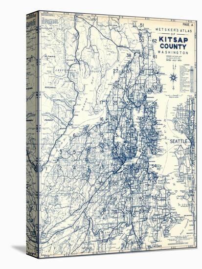 1973, Kitsap County Map, Washington, United States-null-Stretched Canvas