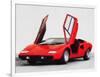 1974 Lamborghini Countach Open Doors Watercolor-NaxArt-Framed Art Print