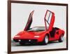 1974 Lamborghini Countach Open Doors Watercolor-NaxArt-Framed Art Print