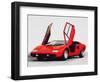 1974 Lamborghini Countach Open Doors Watercolor-NaxArt-Framed Art Print