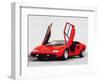 1974 Lamborghini Countach Open Doors Watercolor-NaxArt-Framed Art Print