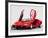 1974 Lamborghini Countach Open Doors Watercolor-NaxArt-Framed Art Print