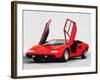 1974 Lamborghini Countach Open Doors Watercolor-NaxArt-Framed Art Print