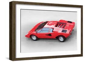 1974 Lamborghini Countach Watercolor-NaxArt-Framed Art Print