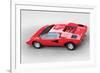 1974 Lamborghini Countach Watercolor-NaxArt-Framed Art Print