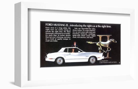 1974 Mustang II - Right Car-null-Framed Art Print