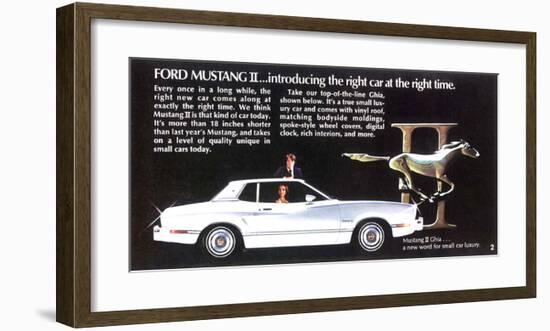 1974 Mustang II - Right Car-null-Framed Art Print