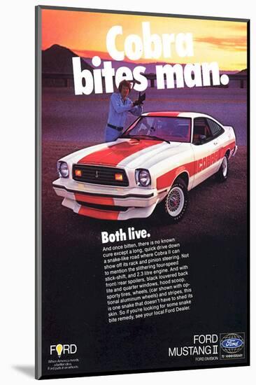 1978 Mustang - Cobra Bites Man-null-Mounted Art Print