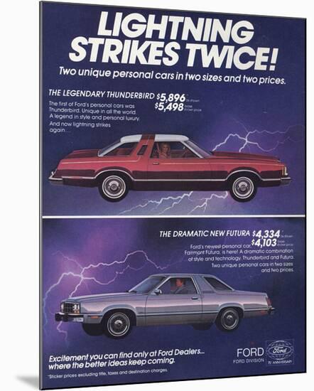 1978 Thunderbird Lightning-null-Mounted Art Print