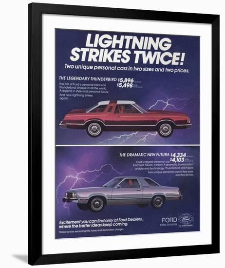 1978 Thunderbird Lightning-null-Framed Art Print