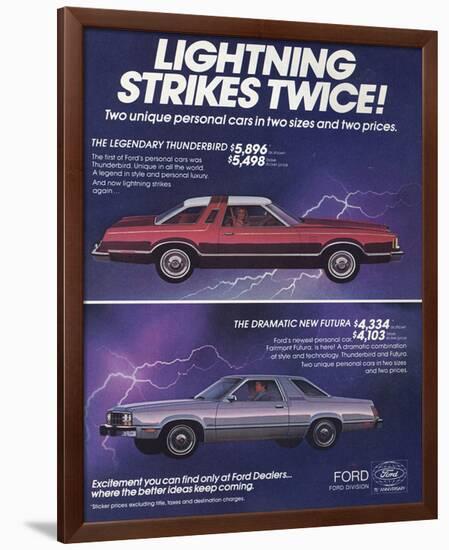 1978 Thunderbird Lightning-null-Framed Art Print
