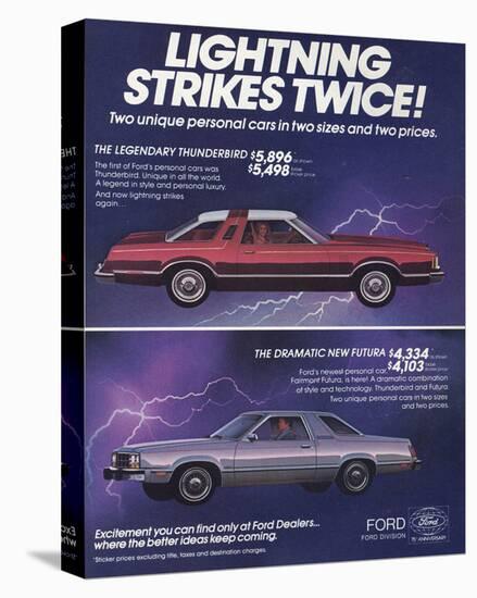1978 Thunderbird Lightning-null-Stretched Canvas
