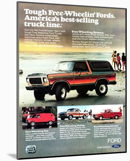 1979 Tough Free Wheelin' Fords-null-Mounted Art Print